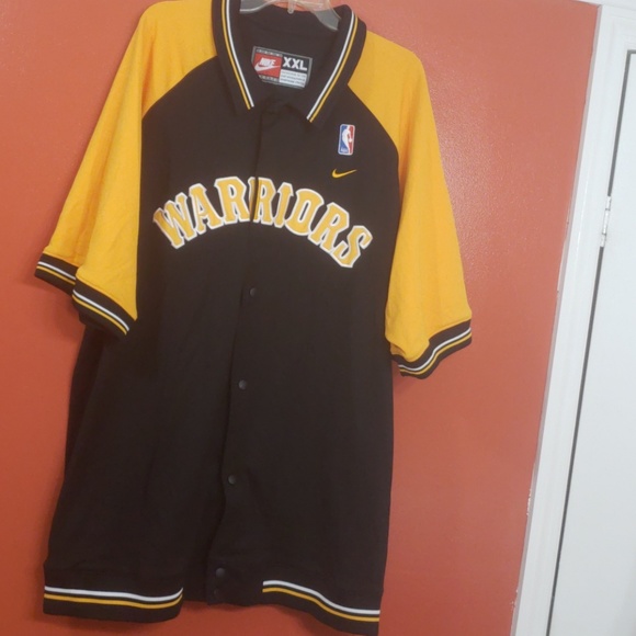 warriors button up jersey